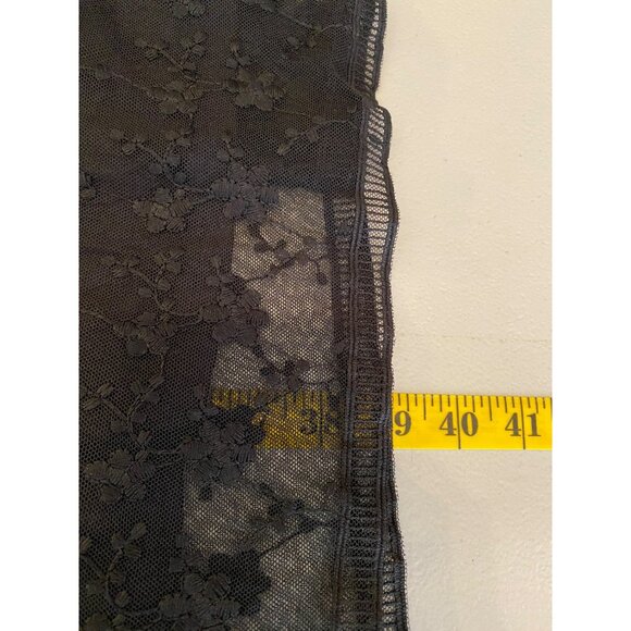 Embroidered Black Lace Shift Dress Floral Pattern Medium - Picture 8 of 12